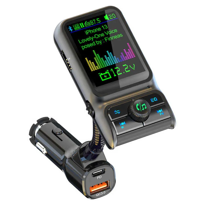 مصنع بلوتوث شاحن سيارة PD3.0 QC3.0 EQ . Factory Bluetooth Car Charger PD3.0 QC3.0 EQ Audio FM