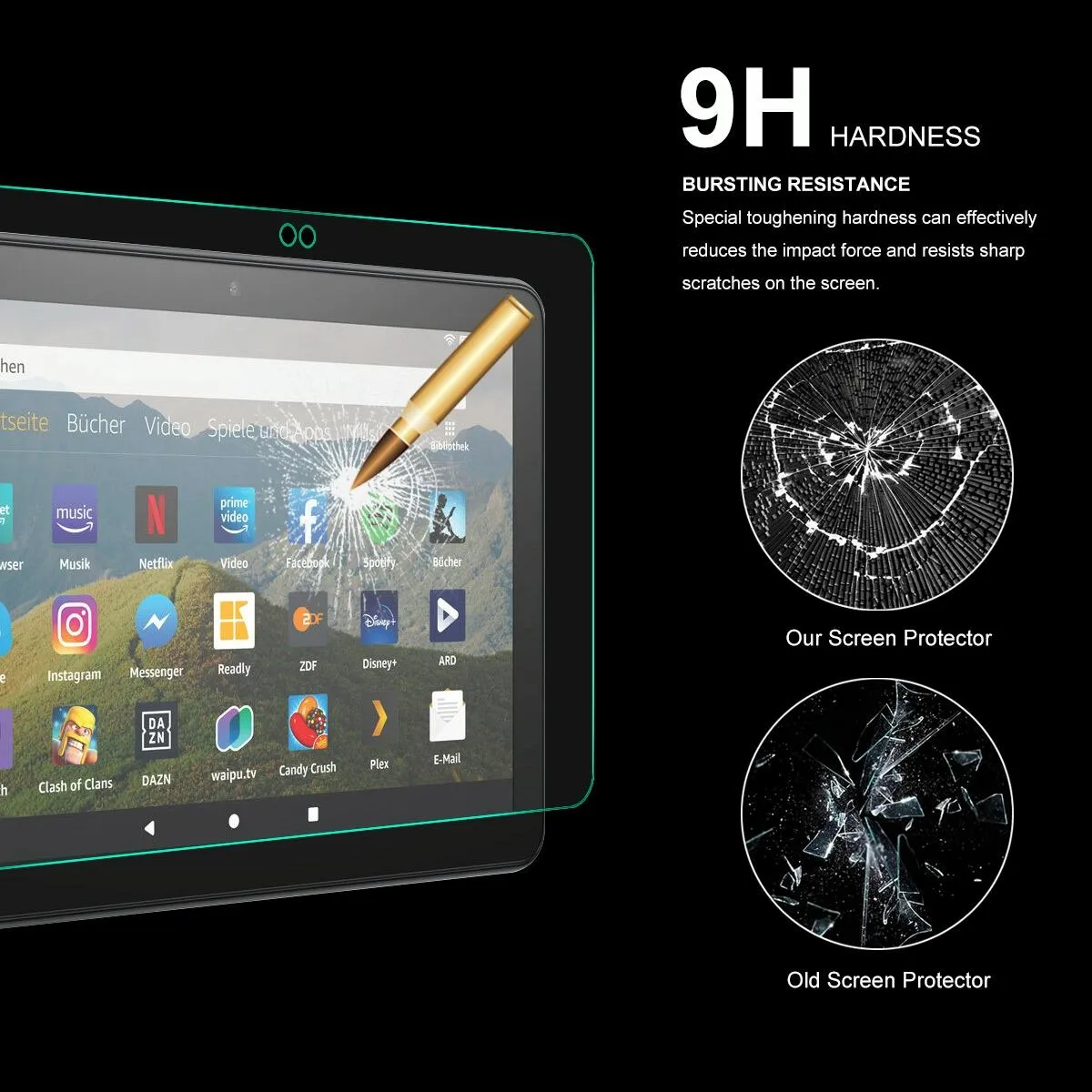 0.33Mm Tempered Glass Protector For Amazon Fire Hd 8 / 8 Plus 2020 - Anti-Scratch Film