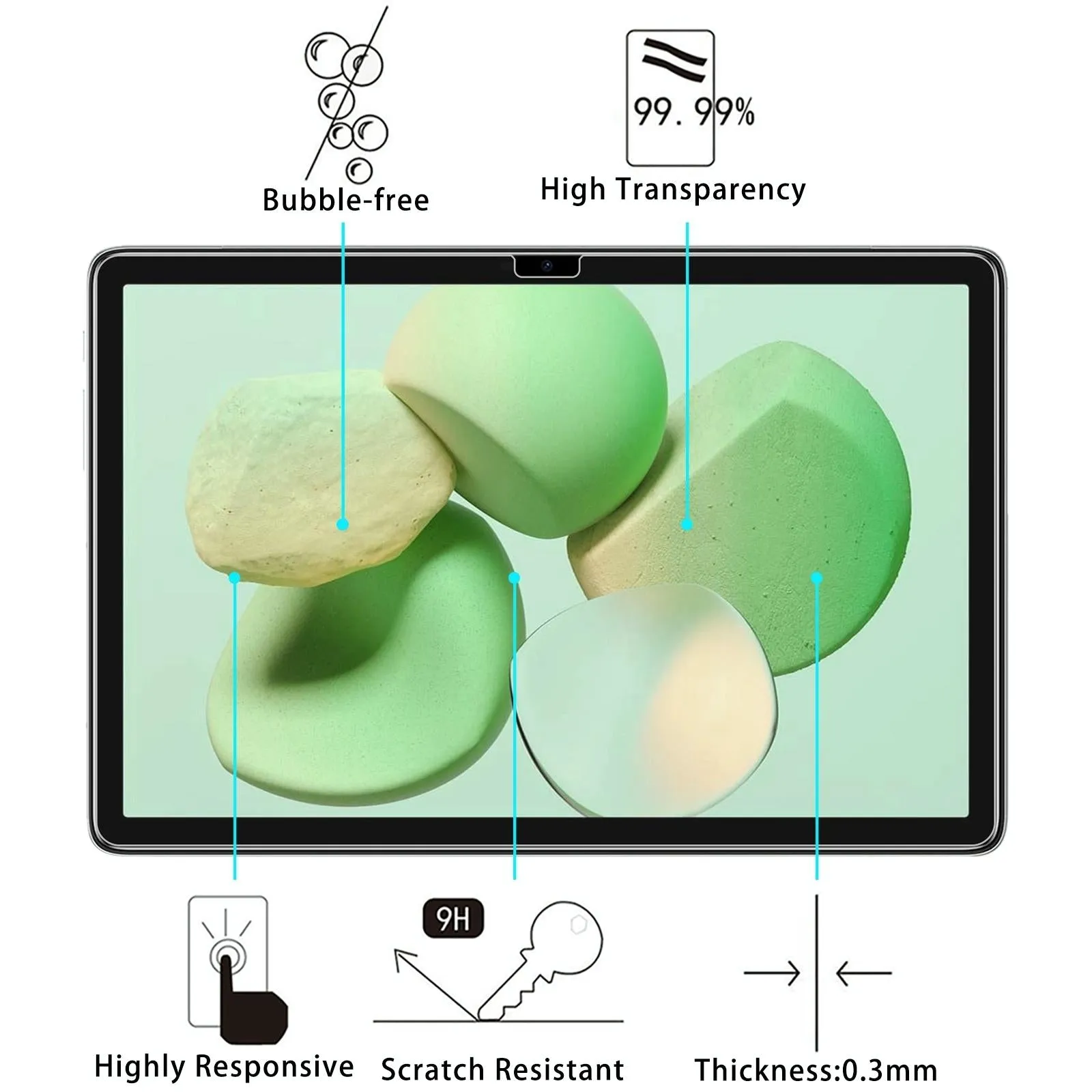 10.1 Tempered Glass Film For Htc A101 / 103 Plus - 25Pcs