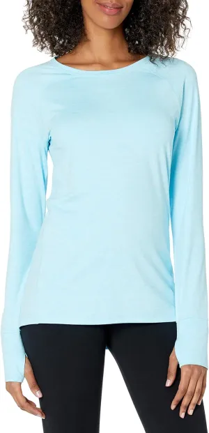 Amazon Essentials Women's Brushed Tech Stretch Long-Sleeve Crewneck Shirt (Available in Plus Size)