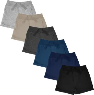 Andrew Scott Boys Girls Kids -Toddler French Terry Cotton Drawstring Shorts | Multi Packs & Colors