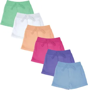 Andrew Scott Boys Girls Kids -Toddler French Terry Cotton Drawstring Shorts | Multi Packs & Colors