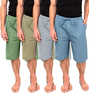 Andrew Scott Men's Soft Poplin Woven Pajama & Sleep Jam Cargo Short Lounge Pants | Multi Packs