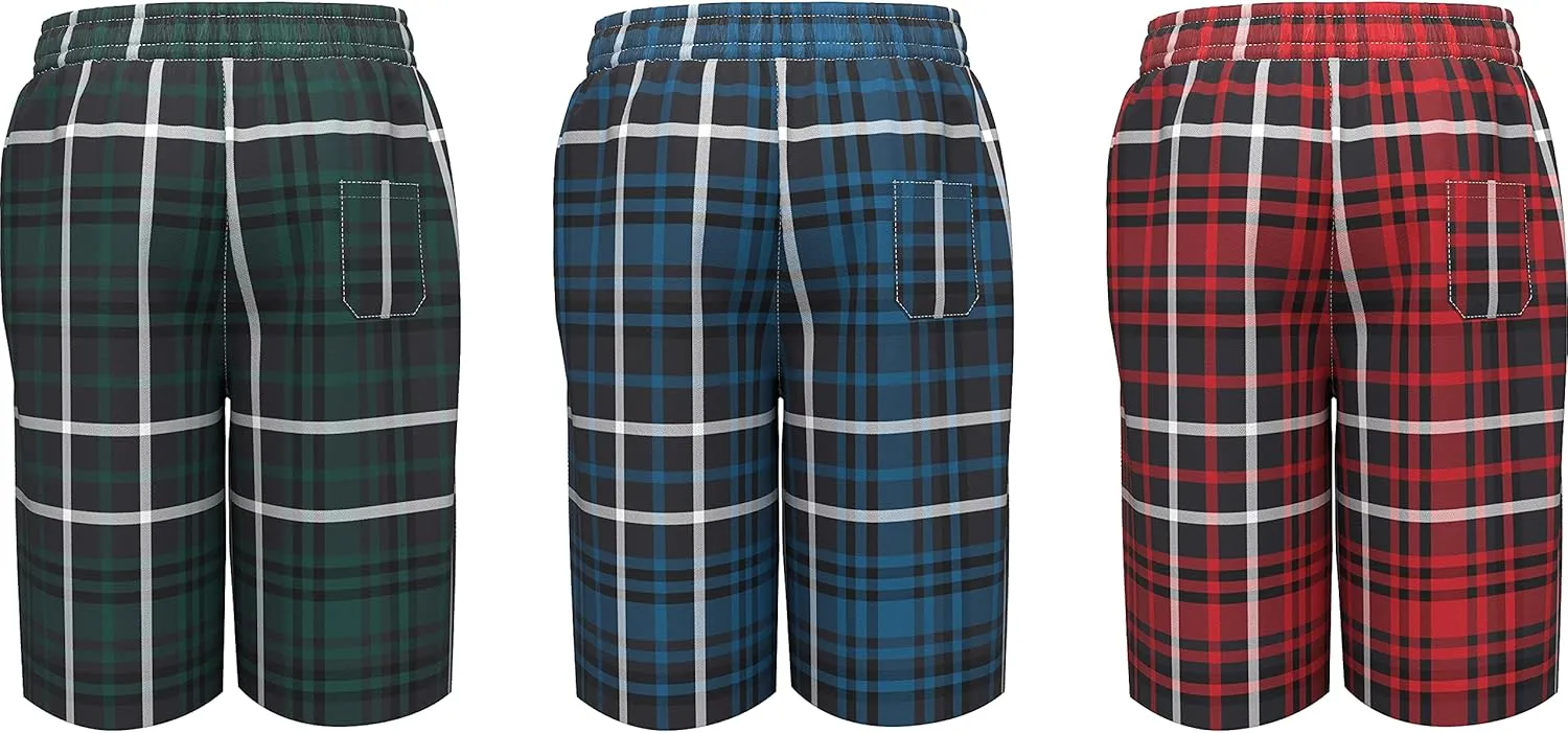Andrew Scott Men's Soft Poplin Woven Pajama & Sleep Jam Cargo Short Lounge Pants | Multi Packs