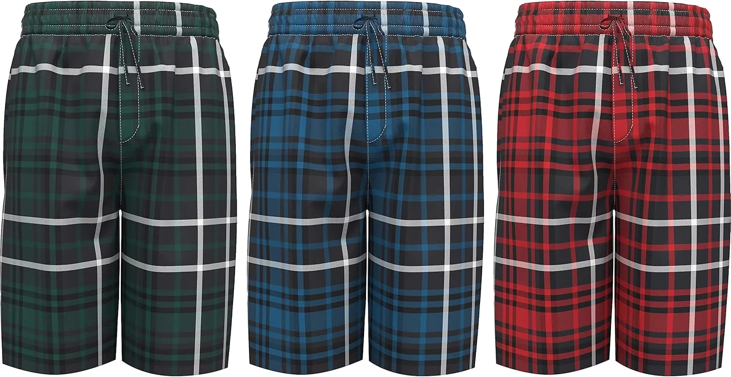 Andrew Scott Men's Soft Poplin Woven Pajama & Sleep Jam Cargo Short Lounge Pants | Multi Packs