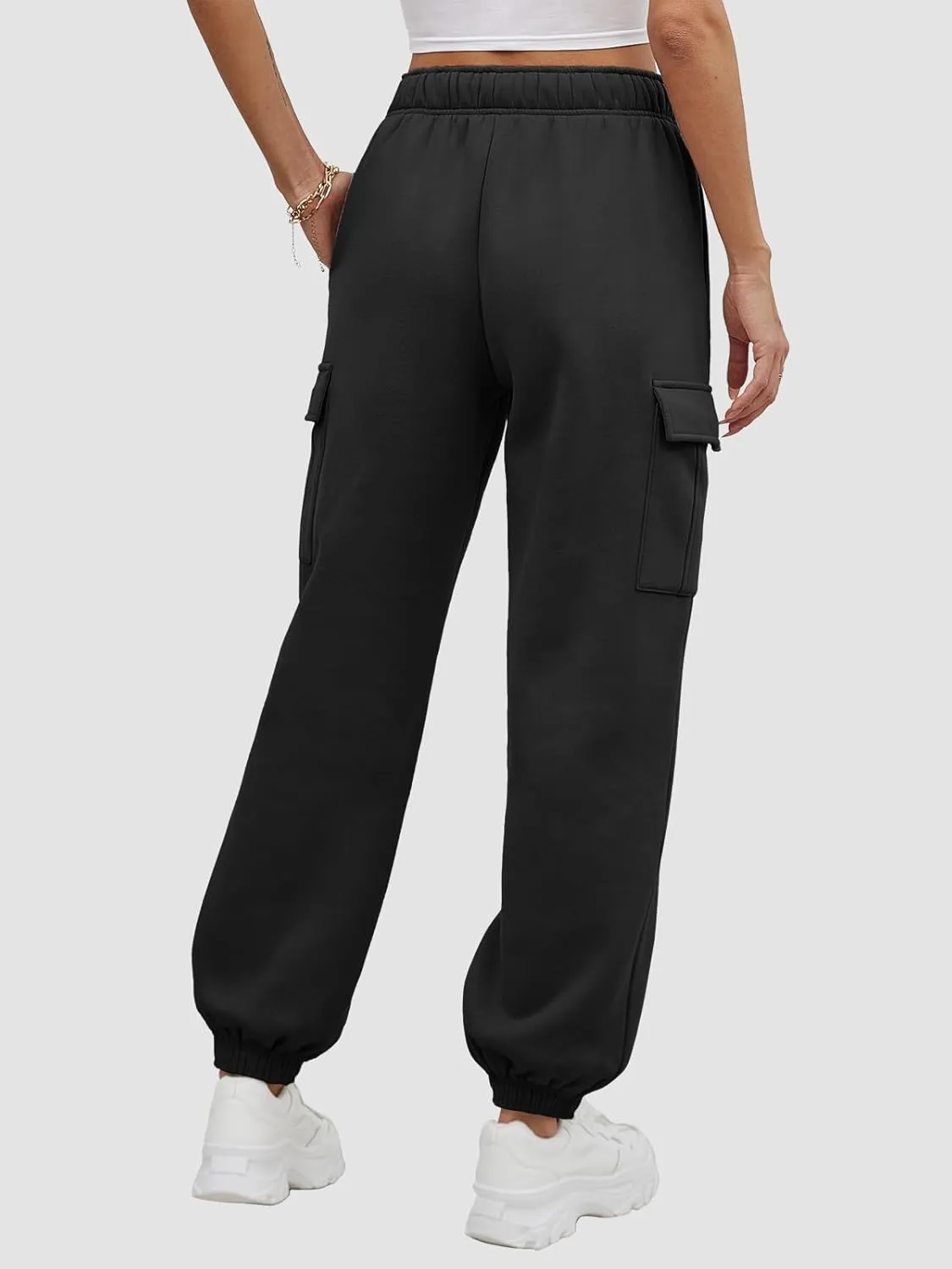 ATHMILE Womens Cargo Sweatpants Oversized Fleece Joggers Fall Fashion Outfits Y2k Clothes 2024 with Pockets