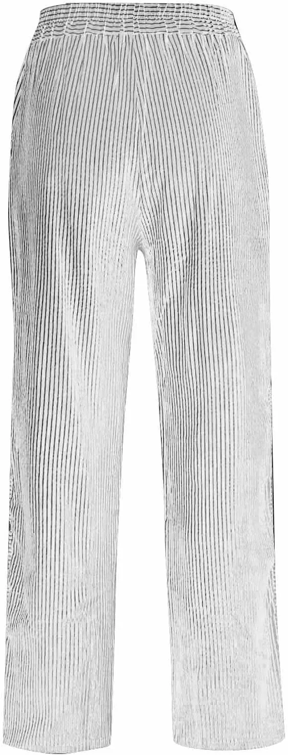 Baggy Striped Pants Women 2025 Trendy Side Button Cotton Linen Pants Straight Leg High Wasited Y2k Pants with Pockets