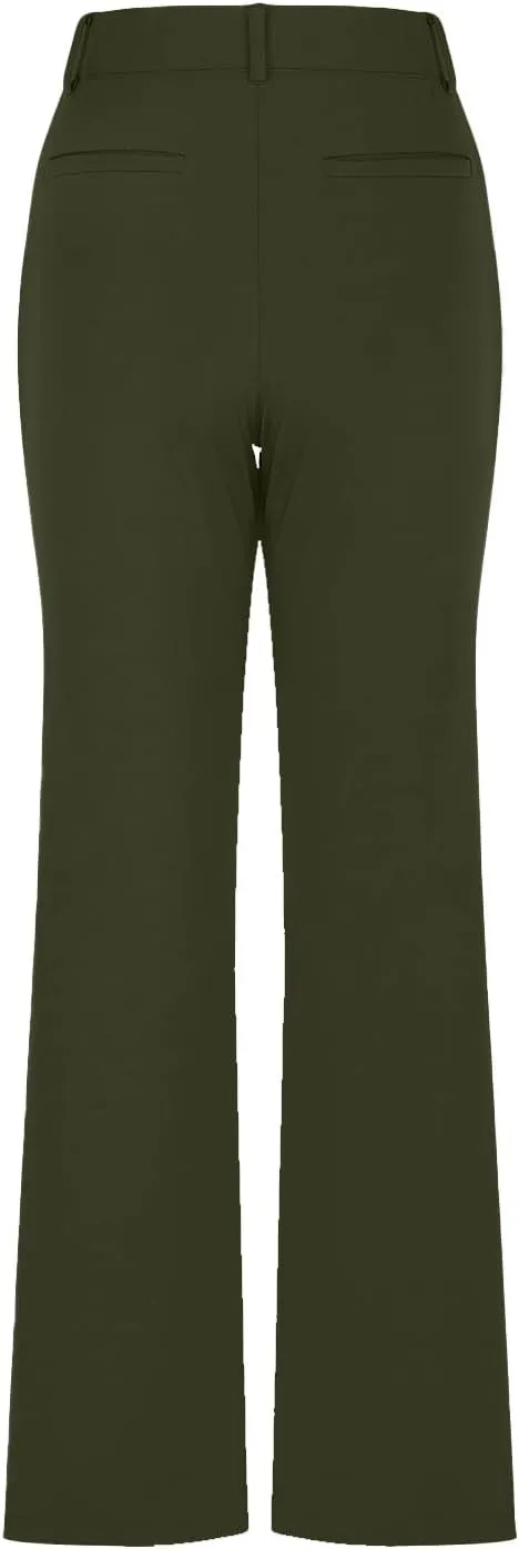 Bootcut Dress Pants for Women Business Casual High Waist Regular Fit Work Pants Elegant Office Trousers with Pockets