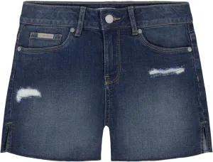 Calvin Klein Girls' Boyfriend Fit Stretch Denim Jean Shorts