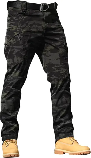 Camo Cargo Pants for Men Slim Fit Stretch Outdoor Hiking Hunting Safari Tactical Trousers Classic Military Army Pants