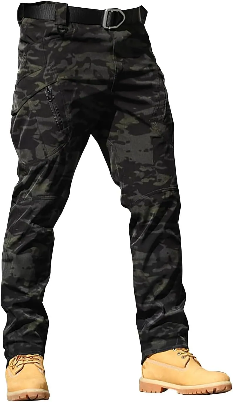 Camo Cargo Pants for Men Slim Fit Stretch Outdoor Hiking Hunting Safari Tactical Trousers Classic Military Army Pants