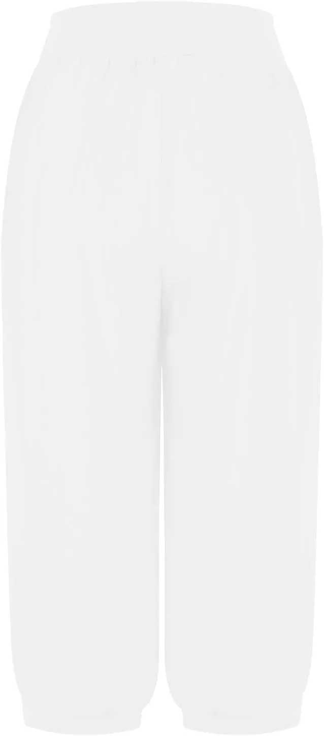 Capris Pants for Women Casual Summer Stretch Linen Capri High Waisted Lounge Baggy Cropped Trousers Ankle Pants with Pockets