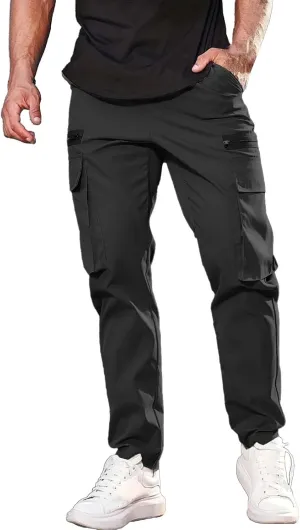 Cargo Pants for Men Big Tall Cotton Casual Cargo Work Pants Baggy Joggers Athletic Pants Loose Straight Sweatpants