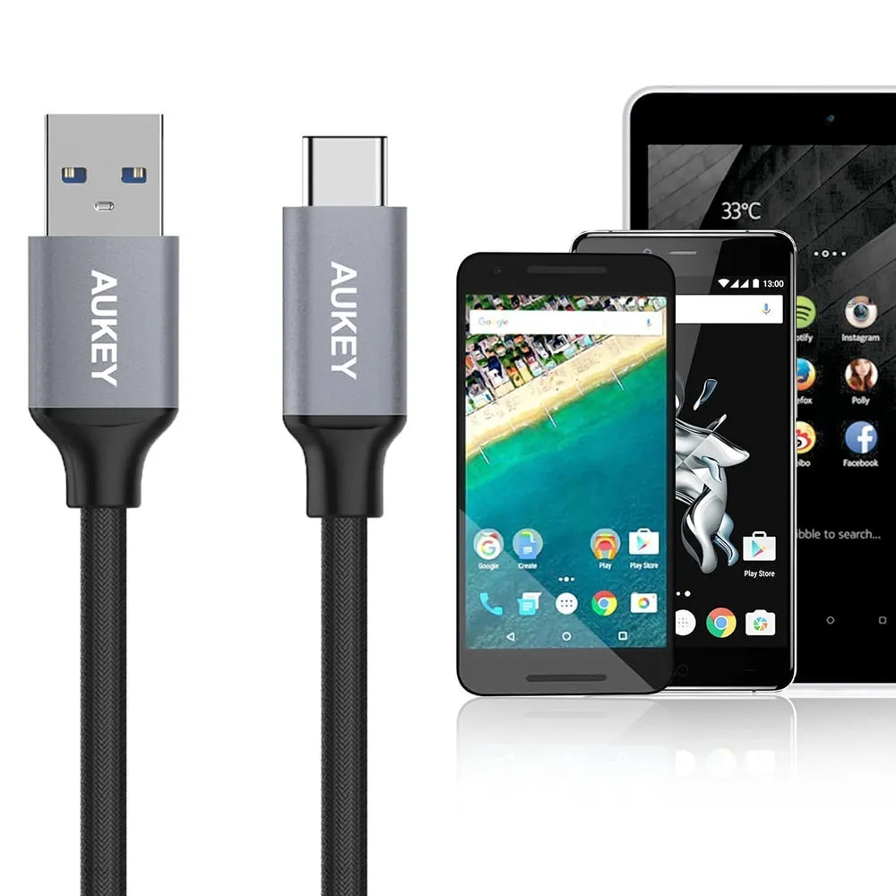 CB-CD2 3.3ft USB-C to USB 3.0 Quick Charge 3.0 High Performance Nylon Braided Cable