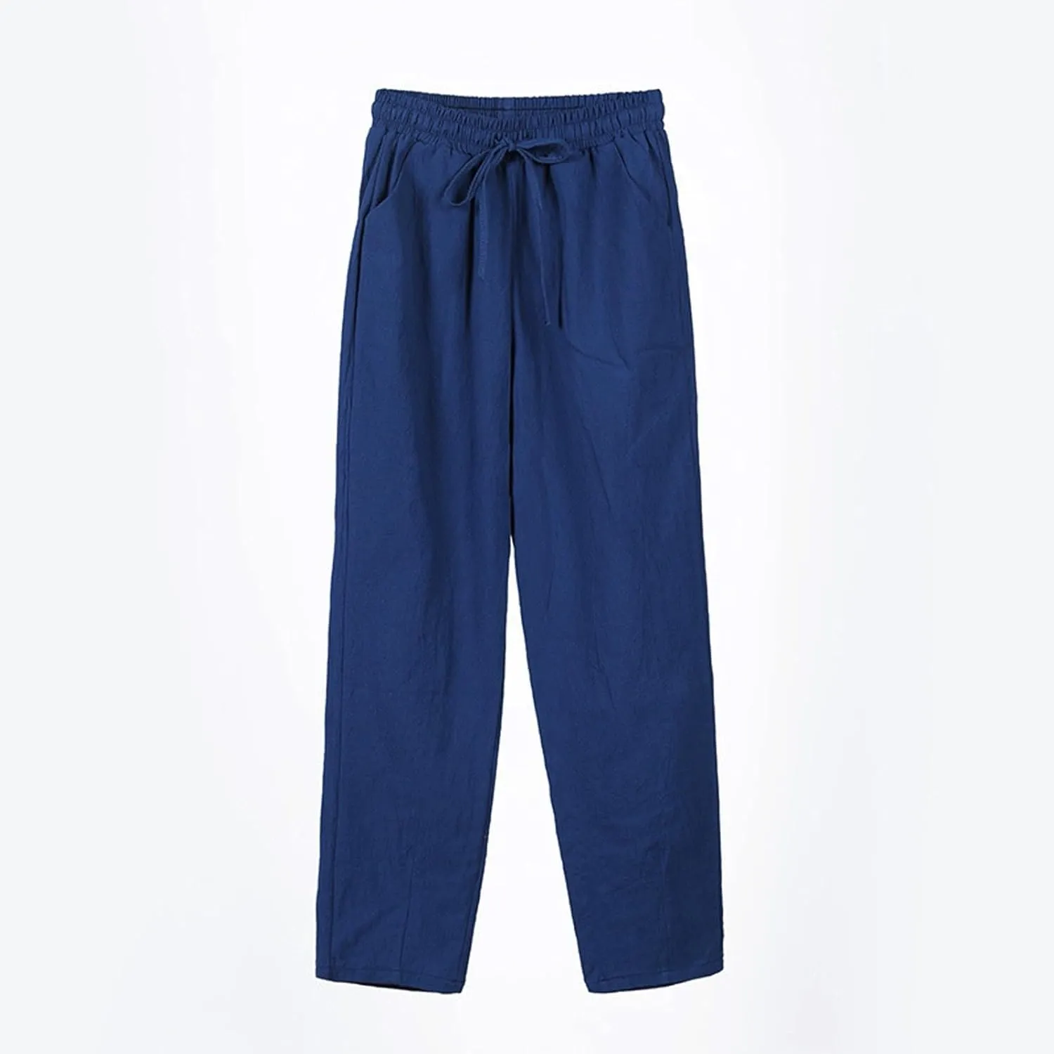 Cotton Linen Capri Pants for Women,Dress Sweatpants Wide Leg Cargo Trousers Leg High Waisted Petite
