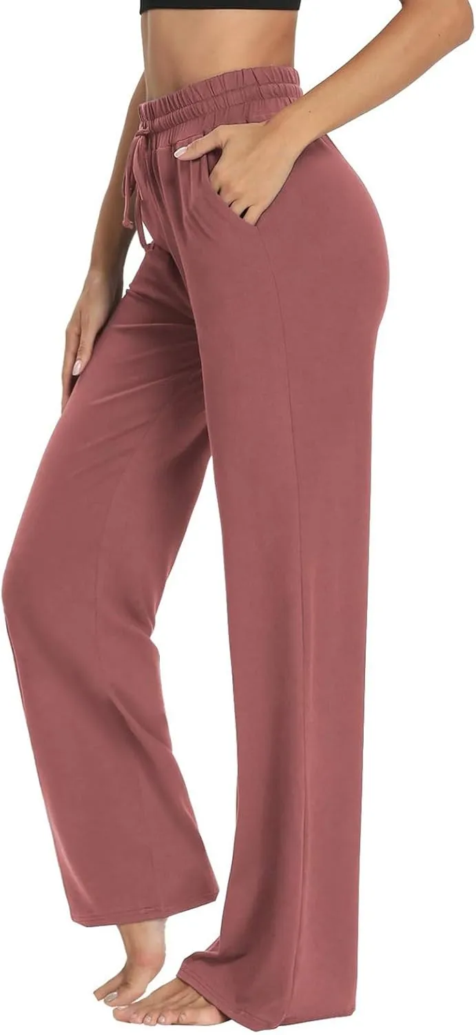 Cotton Linen Parachute Pants for Women Petite, Flowy Pants Wide Leg Summer High Waisted Trousers Cargo