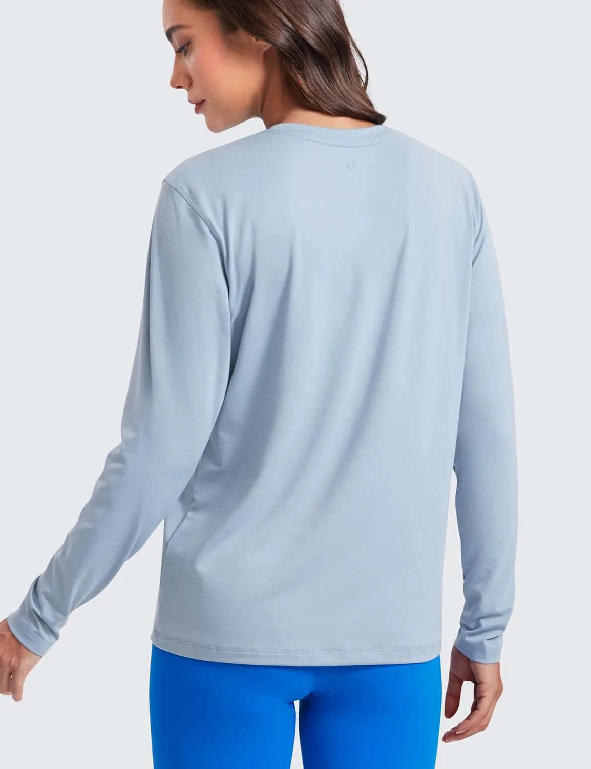CRZ YOGA Womens Long Sleeve Tops High Crew Neck Casual Fall Shirts Basic Quick Dry Workout Athletic T-Shirt