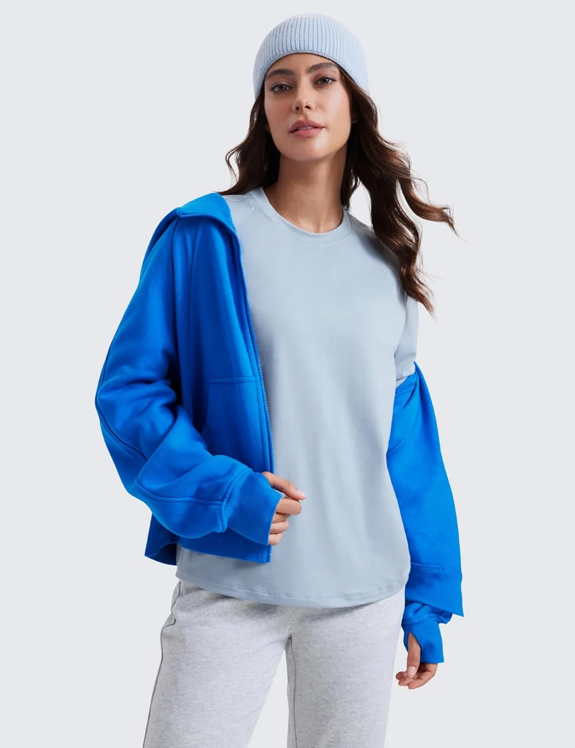 CRZ YOGA Womens Long Sleeve Tops High Crew Neck Casual Fall Shirts Basic Quick Dry Workout Athletic T-Shirt