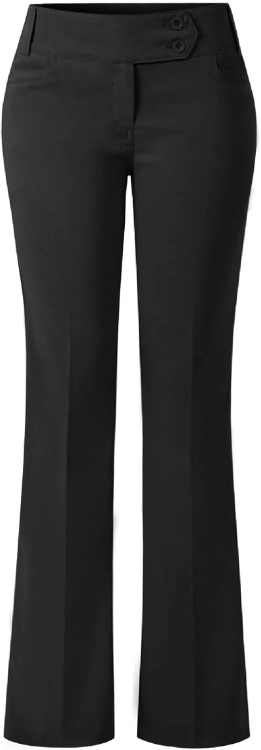 Design by Olivia Women's Ultra Stretch Comfy Millennium Bootcut Dress Pants Work Business Office Trousers
