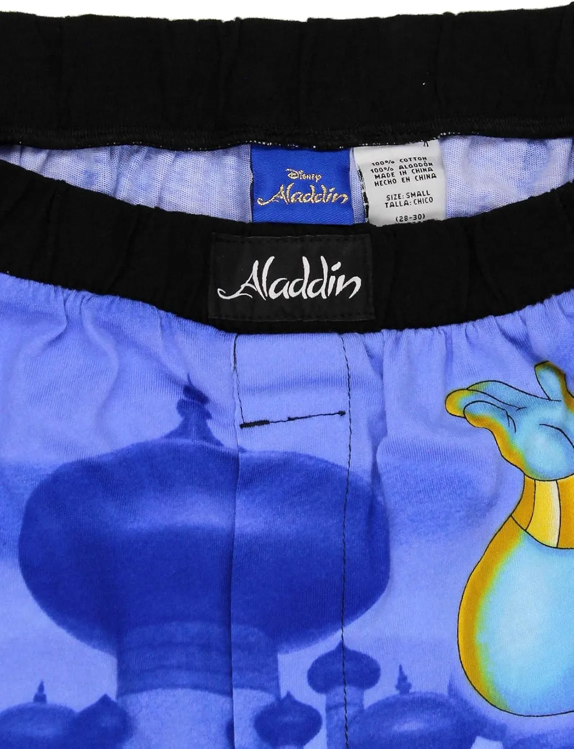 Disney Aladdin Genie Jafar Mens Briefly Stated Boxer Lounge Shorts