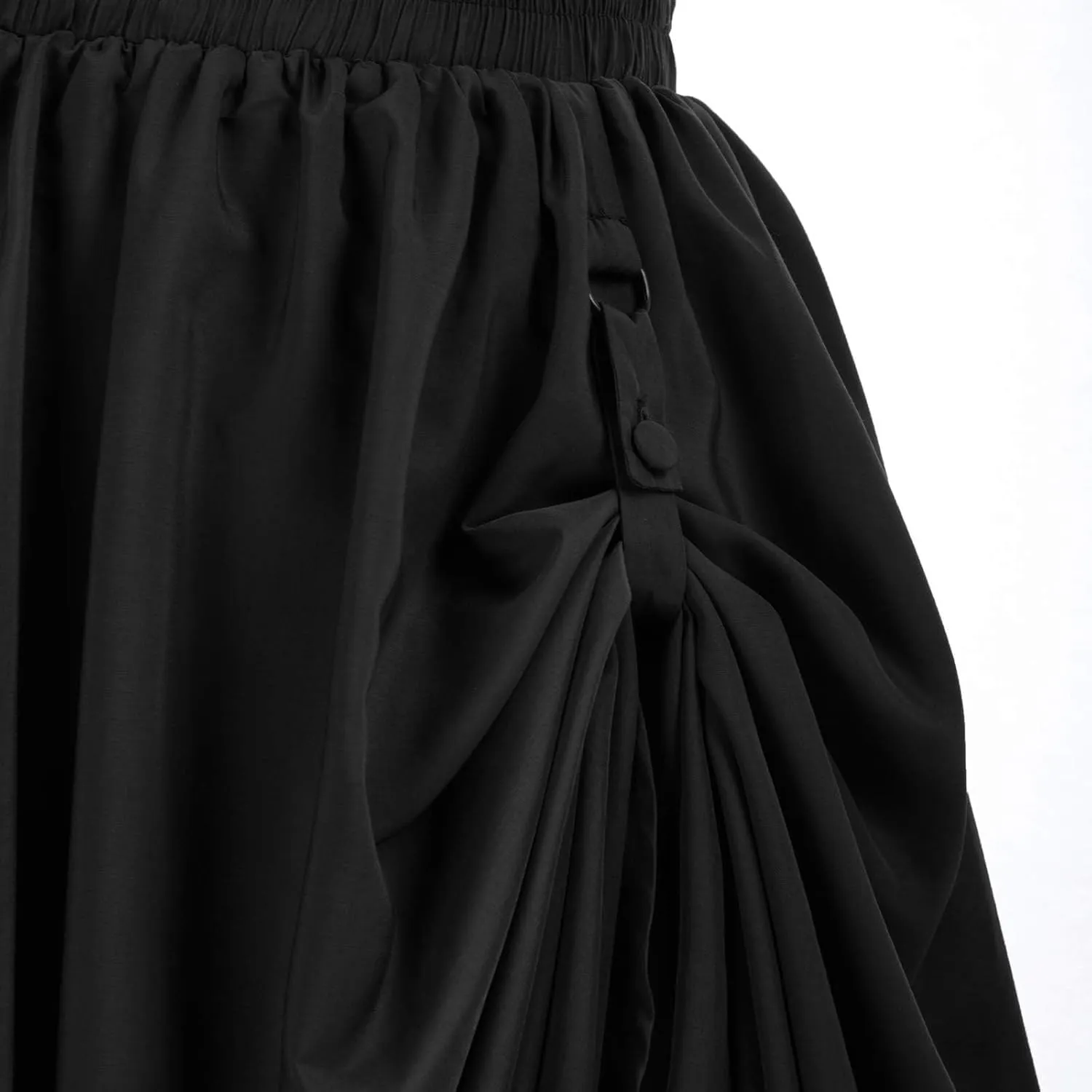 Double Layered Skirts for Women Vintage Elastic High Waist Maxi Skirt Fashion Victorian Renaissance Long Skirt