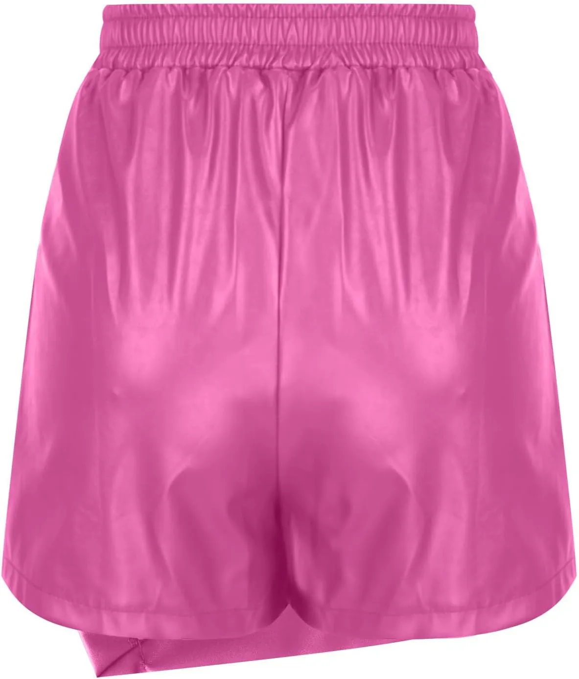 Faux Leather Skirt for Women High Waisted PU Elastic Waist Ruched Wrap Mini Skirts Bodycon Asymmetrical Short Dress