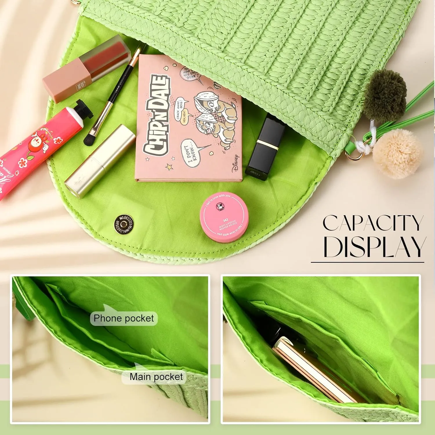 Frienda Straw Shoulder Bag Women Straw Clutch Crossbody Wallet