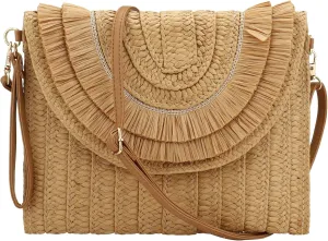 Gets Straw Clutch Purse for Women Summer Clutch Beach Envelope Handbags Wallet Crossbody Bag