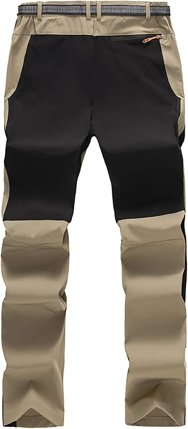 GIERIDUC Men's Hiking Pants Lightweight Quick Dry Stretch Wind Pants Color Patchwork Travel Trouser Fishing Outdoor Work Pant
