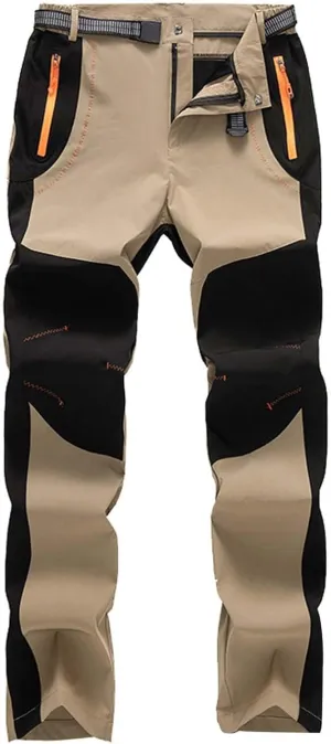 GIERIDUC Men's Hiking Pants Lightweight Quick Dry Stretch Wind Pants Color Patchwork Travel Trouser Fishing Outdoor Work Pant