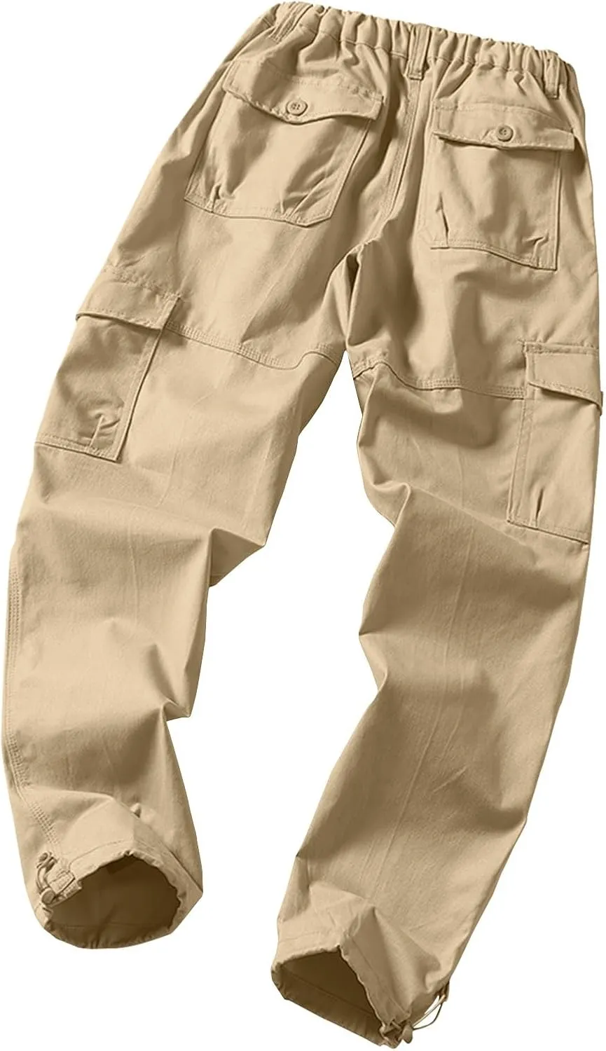 GOFULY Men Cargo Pants Slim with Pockets Fashion Pants Ripstop Stretch Special Occasions Sweatpants Baggy Tactical Pants