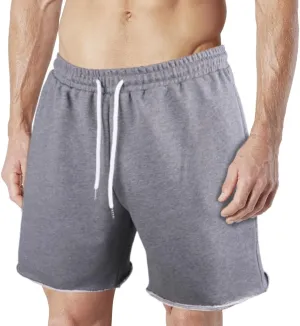GYMAPE Men's Gym Sport Bodybuilding Workout Casual Shorts with Pockets 3 inch Inseam Raw Hem Terry Cotton