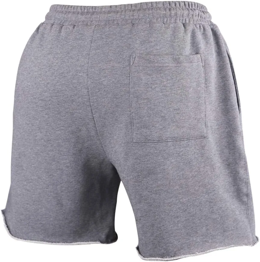 GYMAPE Men's Gym Sport Bodybuilding Workout Casual Shorts with Pockets 3 inch Inseam Raw Hem Terry Cotton