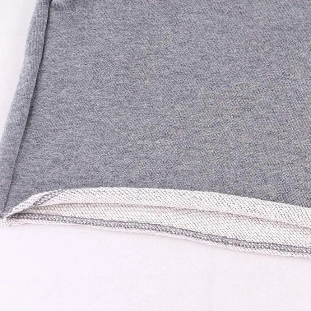 GYMAPE Men's Gym Sport Bodybuilding Workout Casual Shorts with Pockets 3 inch Inseam Raw Hem Terry Cotton