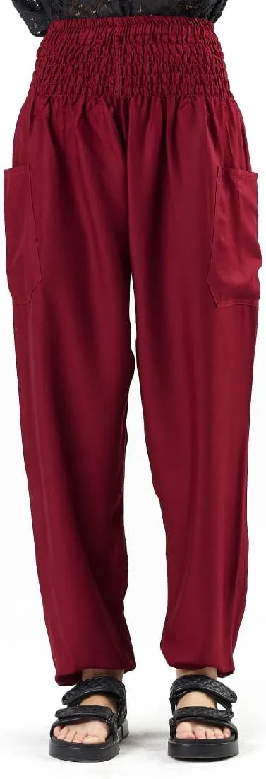 Happy Trunks Harem Pants for Women/Womens Yoga Pants with Pockets (S-XXL) Hippie Clothes/Boho Clothes for Women/Beach Lounge
