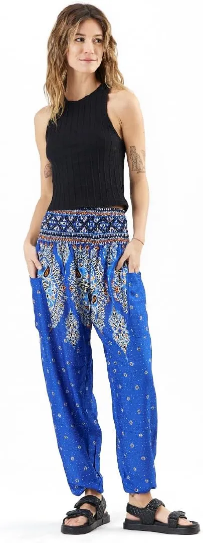 Happy Trunks Harem Pants for Women/Womens Yoga Pants with Pockets (S-XXL) Hippie Clothes/Boho Clothes for Women/Beach Lounge