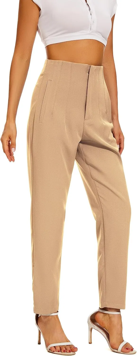 High Waist Dress Pant for Women Business Trousers Work Office Pants with Pockets