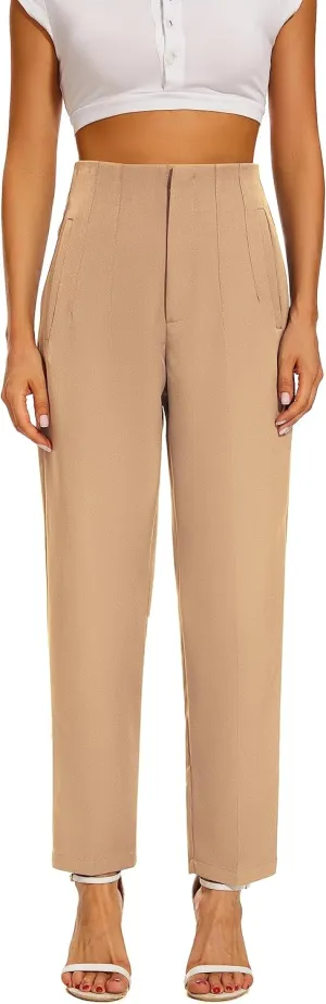 High Waist Dress Pant for Women Business Trousers Work Office Pants with Pockets