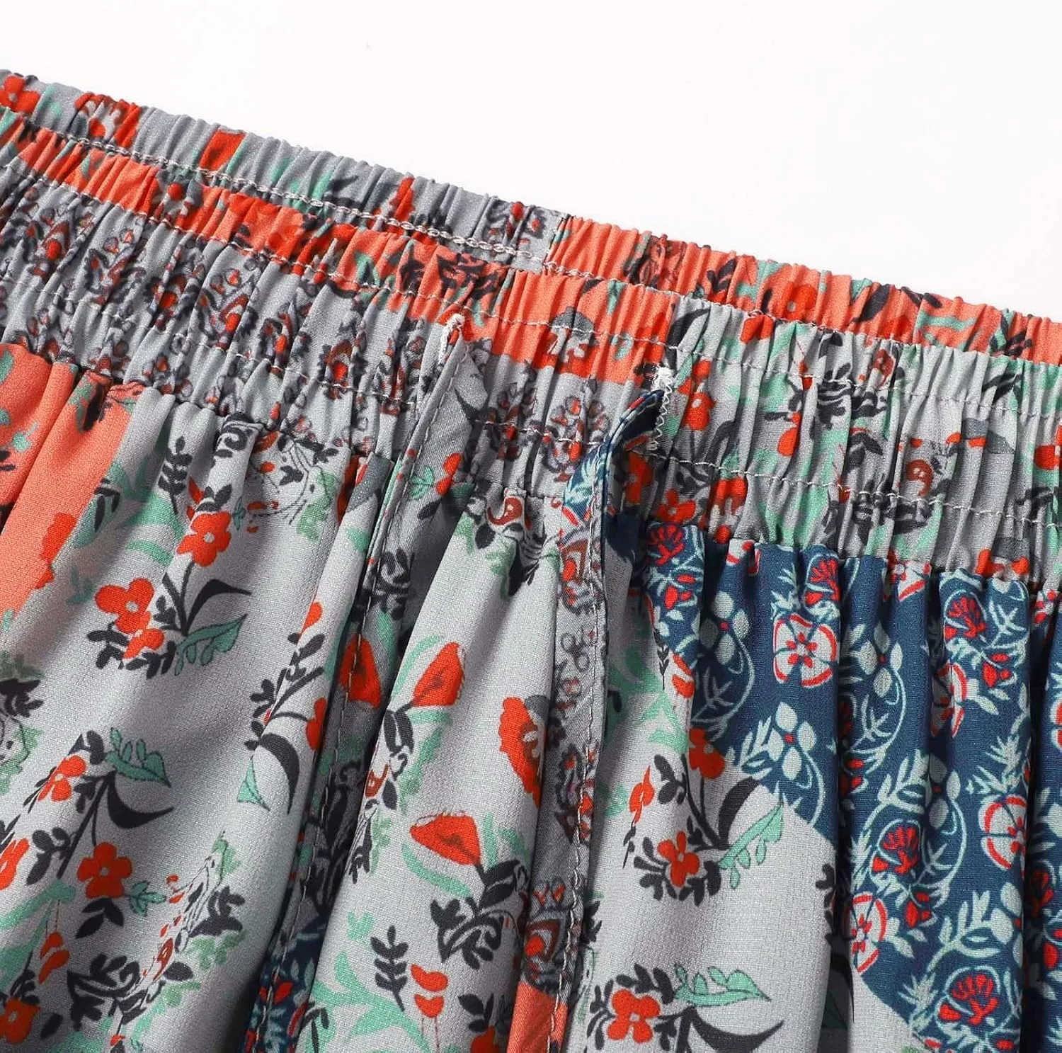 High Waisted Skirts for Women Boho Elastic Waisted Flowy Lightweight Skirt Drawstring Baggy Trendy Skorts with Pockets