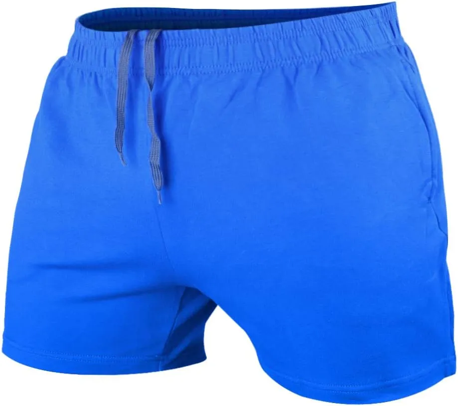 JEEING GEAR Men's Bodybuilding Workout Gym Shorts 3" 5" Inseam Sports Training Cotton with Pocket