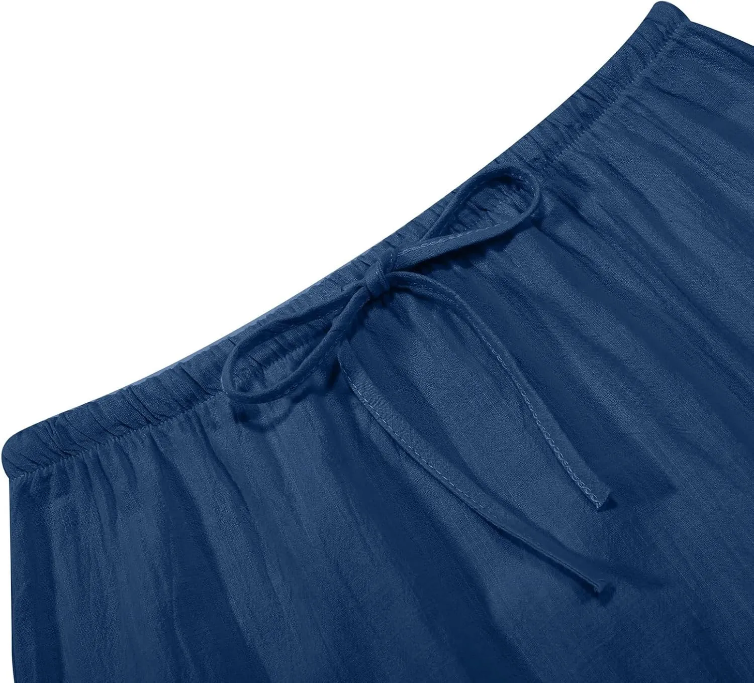 Linen Maxi Skirts for Women Trendy Summer Comfy Drawstring Waist A Line Skirts Cute Vacation Boho Long Flowy Skirts