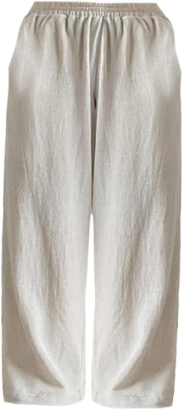 Linen Wide Leg Pants Women Summer Leg Cotton Linen Trousers High Linen Pants for Women