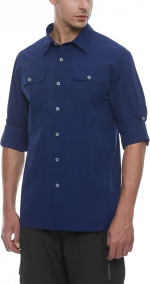 Little Donkey Andy Men's Stretch Quick Dry UPF50  Long Sleeve Shirt for Hiking, Travel, Camping