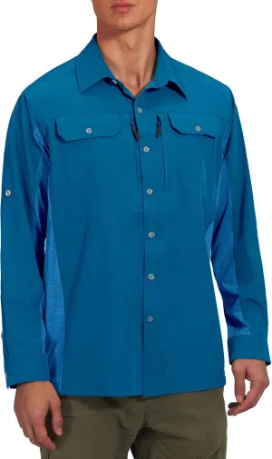 Little Donkey Andy Men's Stretch Quick Dry UPF50  Long Sleeve Shirt for Hiking, Travel, Camping