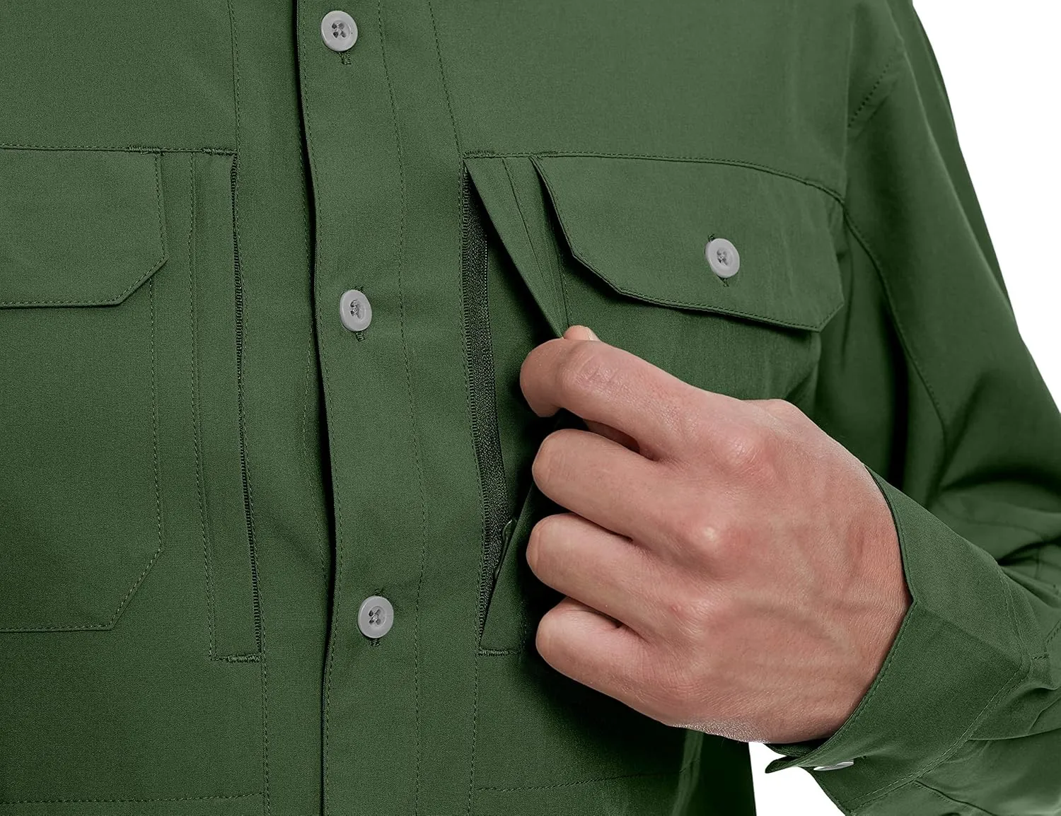 Little Donkey Andy Men's Stretch Quick Dry UPF50  Long Sleeve Shirt for Hiking, Travel, Camping