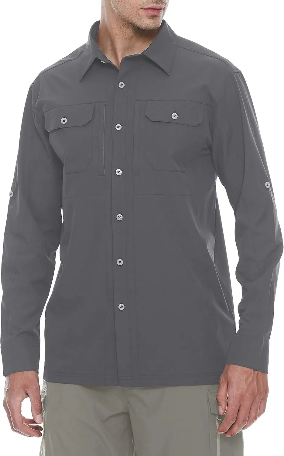 Little Donkey Andy Men's Stretch Quick Dry UPF50  Long Sleeve Shirt for Hiking, Travel, Camping