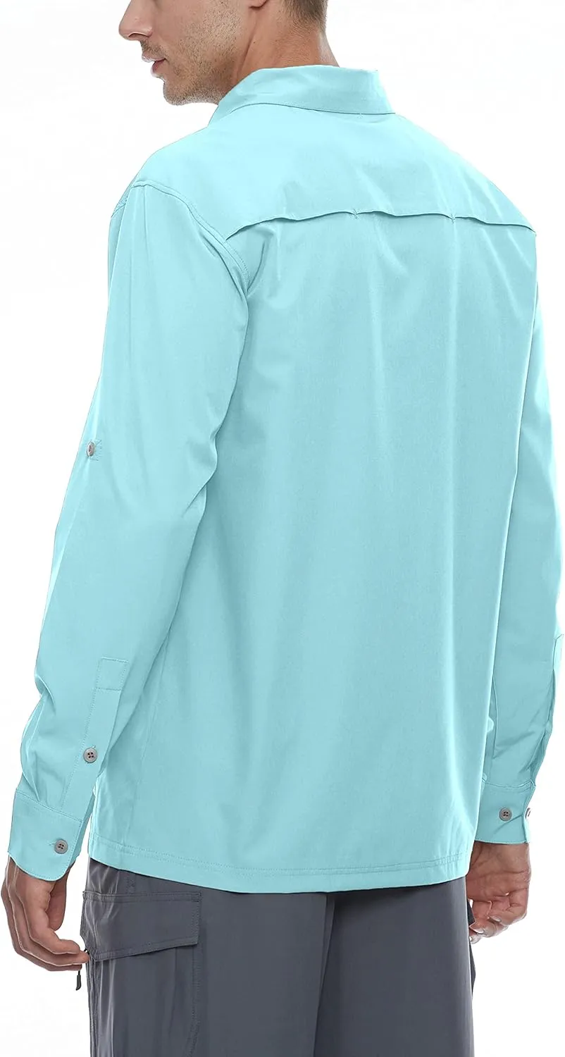 Little Donkey Andy Men's Stretch Quick Dry UPF50  Long Sleeve Shirt for Hiking, Travel, Camping