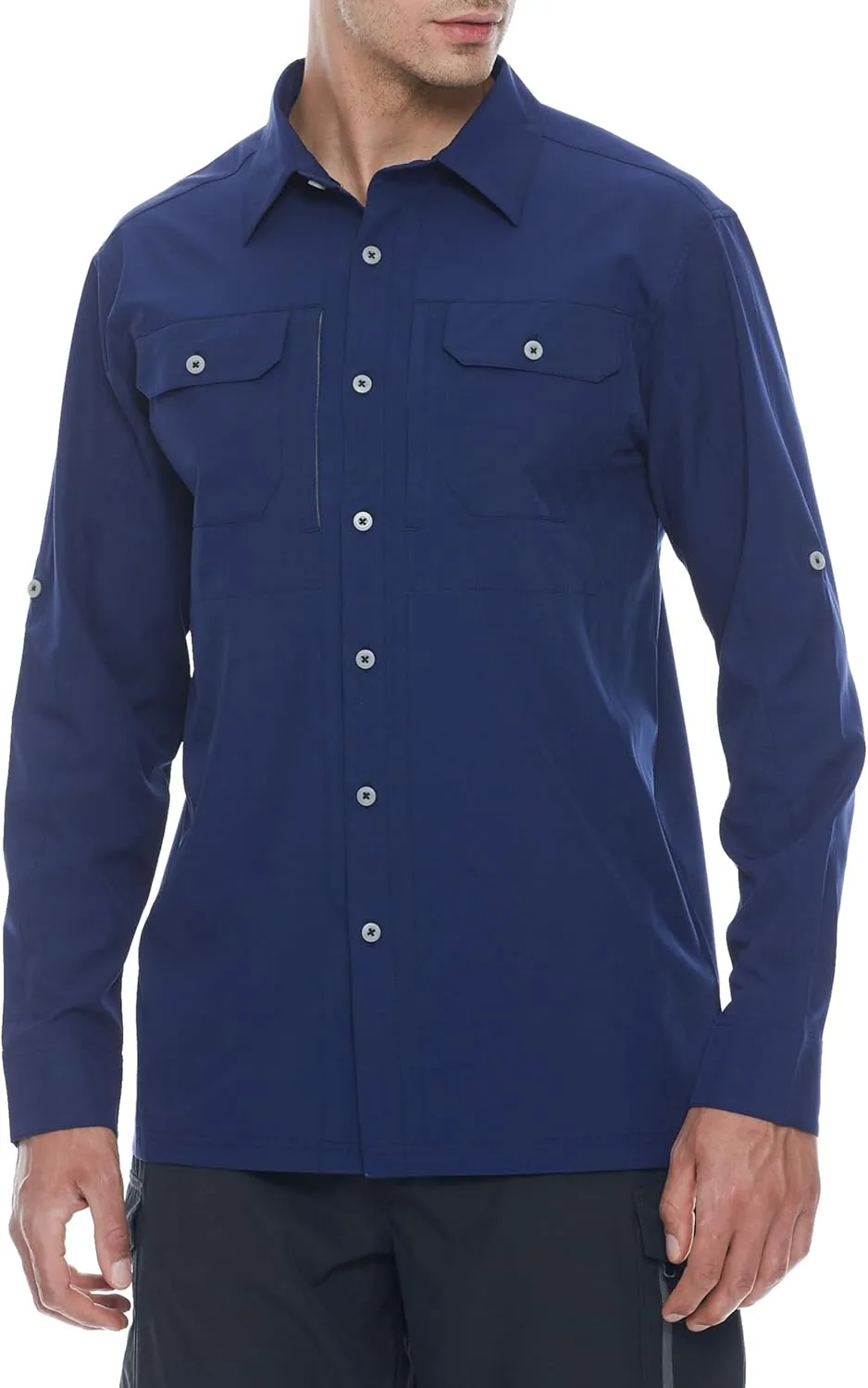 Little Donkey Andy Men's Stretch Quick Dry UPF50  Long Sleeve Shirt for Hiking, Travel, Camping
