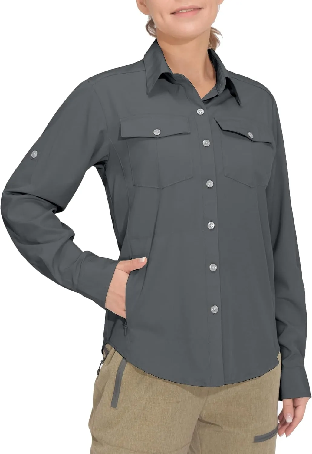 Little Donkey Andy Women's Stretch Quick Dry UPF50  Long Sleeve Shirt for Hiking, Travel, Camping