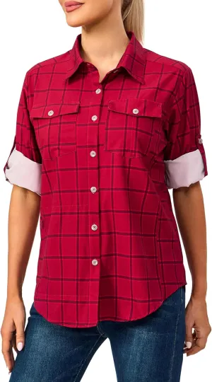 Little Donkey Andy Women's Stretch Quick Dry UPF50  Long Sleeve Shirt for Hiking, Travel, Camping